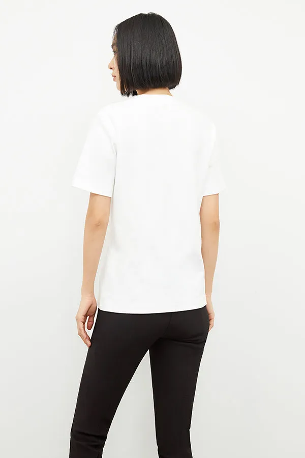 10-Year Anniversary Leslie T-Shirt - Embroidered Pima Cotton :: White