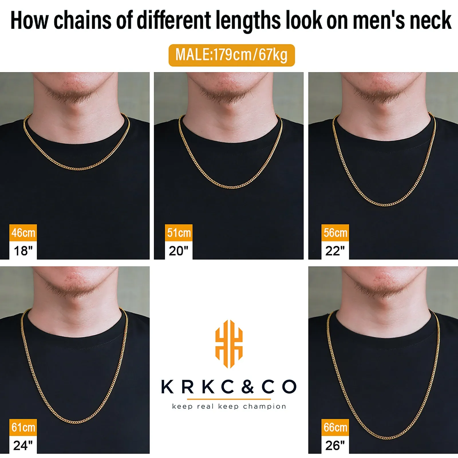 3mm Micro Cuban Link Set in 18K Gold for Gold Necklace KRKC