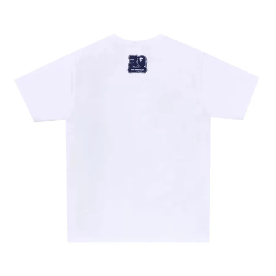 A Bathing Ape Bape 30th Anniversary Big Ape Head Tee White Navy