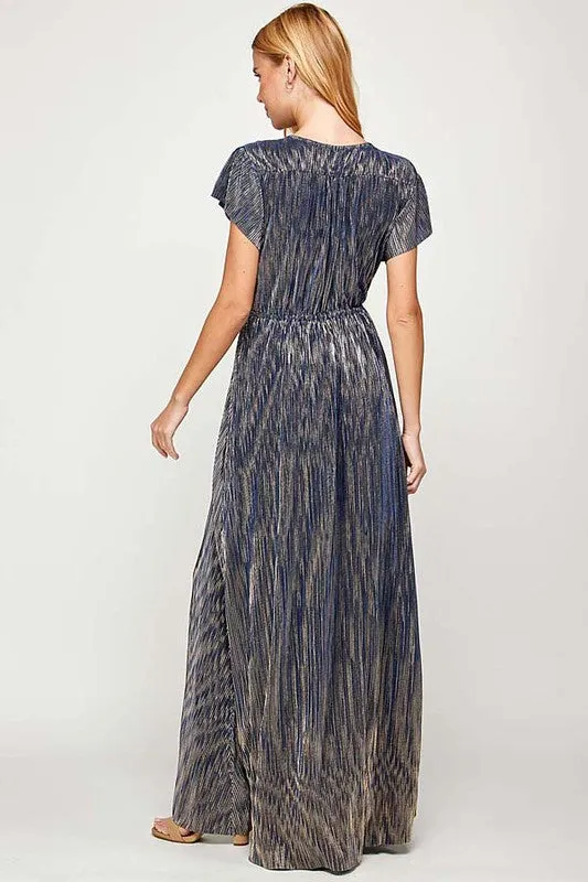 Abigail V-Neck Maxi Dress in Navy