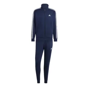 Adidas Basic 3 stripes tracksuit in fleece cotton IJ6064 blue 