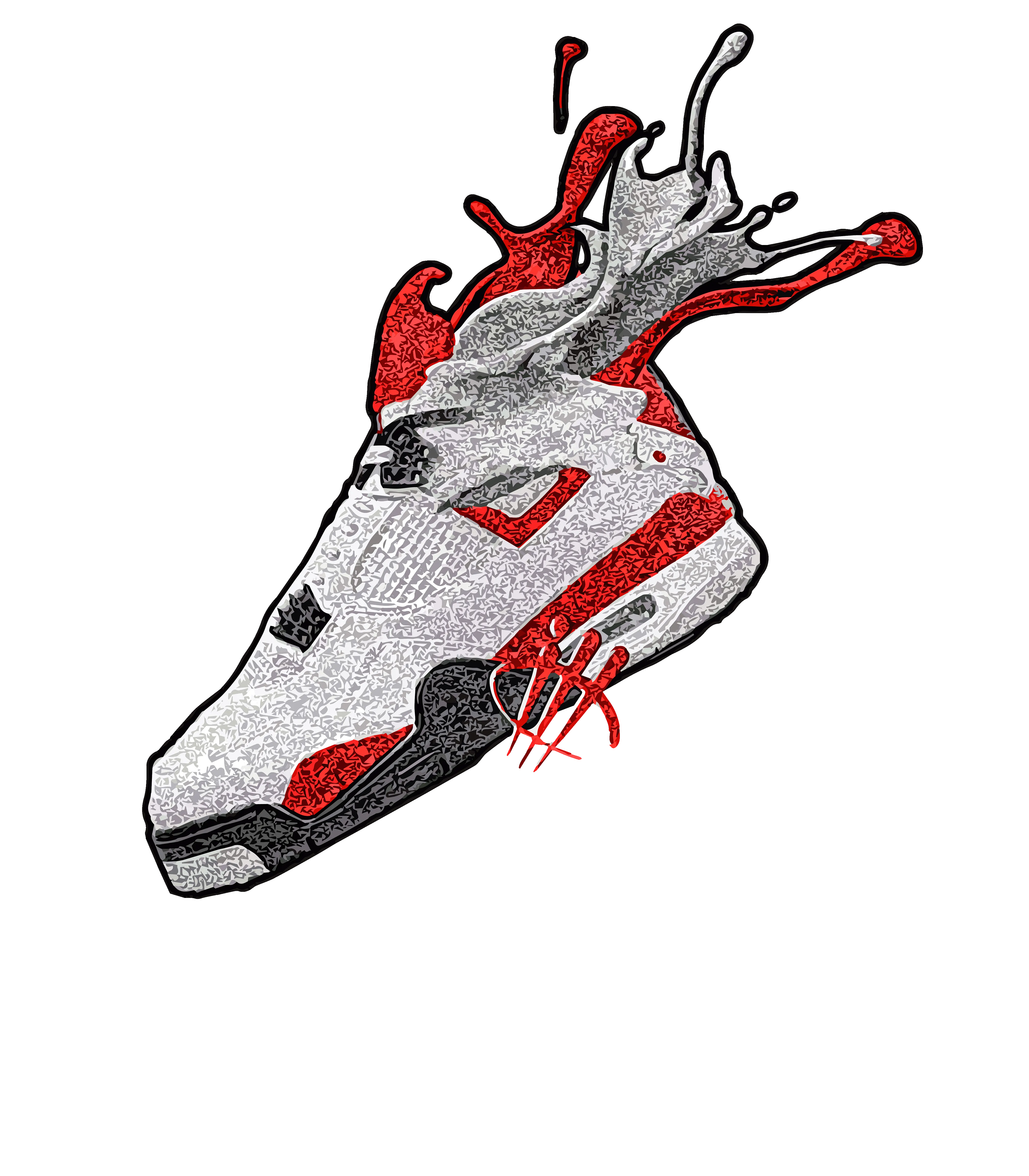 Air Jordan 4 "Red Cement" Grey T-Shirt (SPLASH)