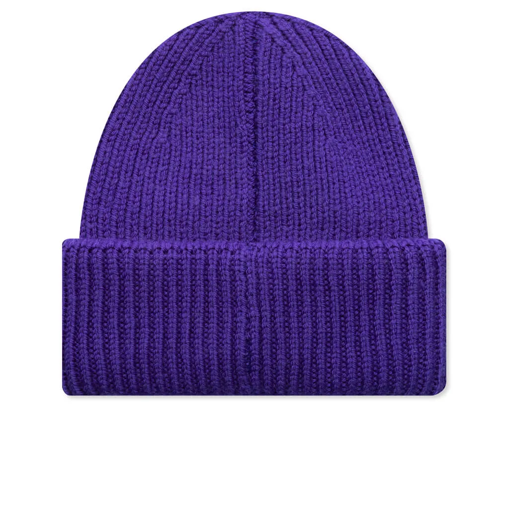 Arrow Ribbed Beanie - Purple/Lime