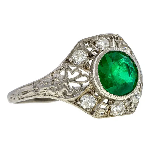 Art Deco Emerald Ring, 1.01ct.