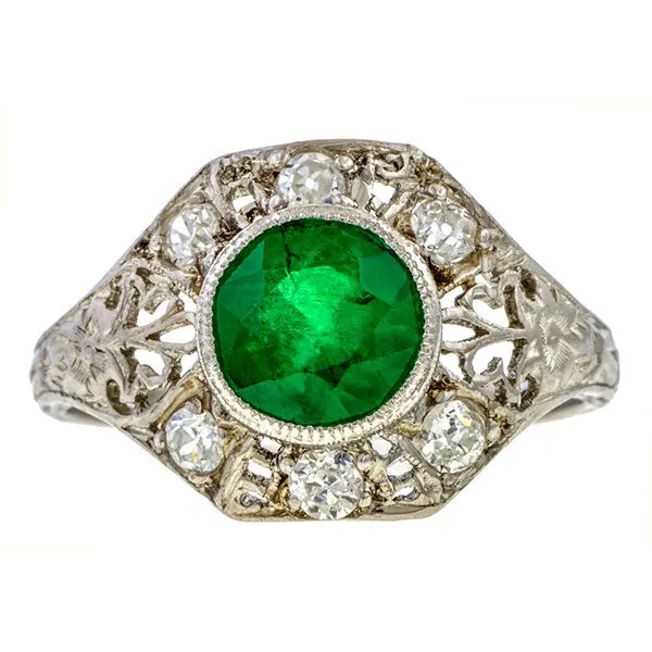 Art Deco Emerald Ring, 1.01ct.