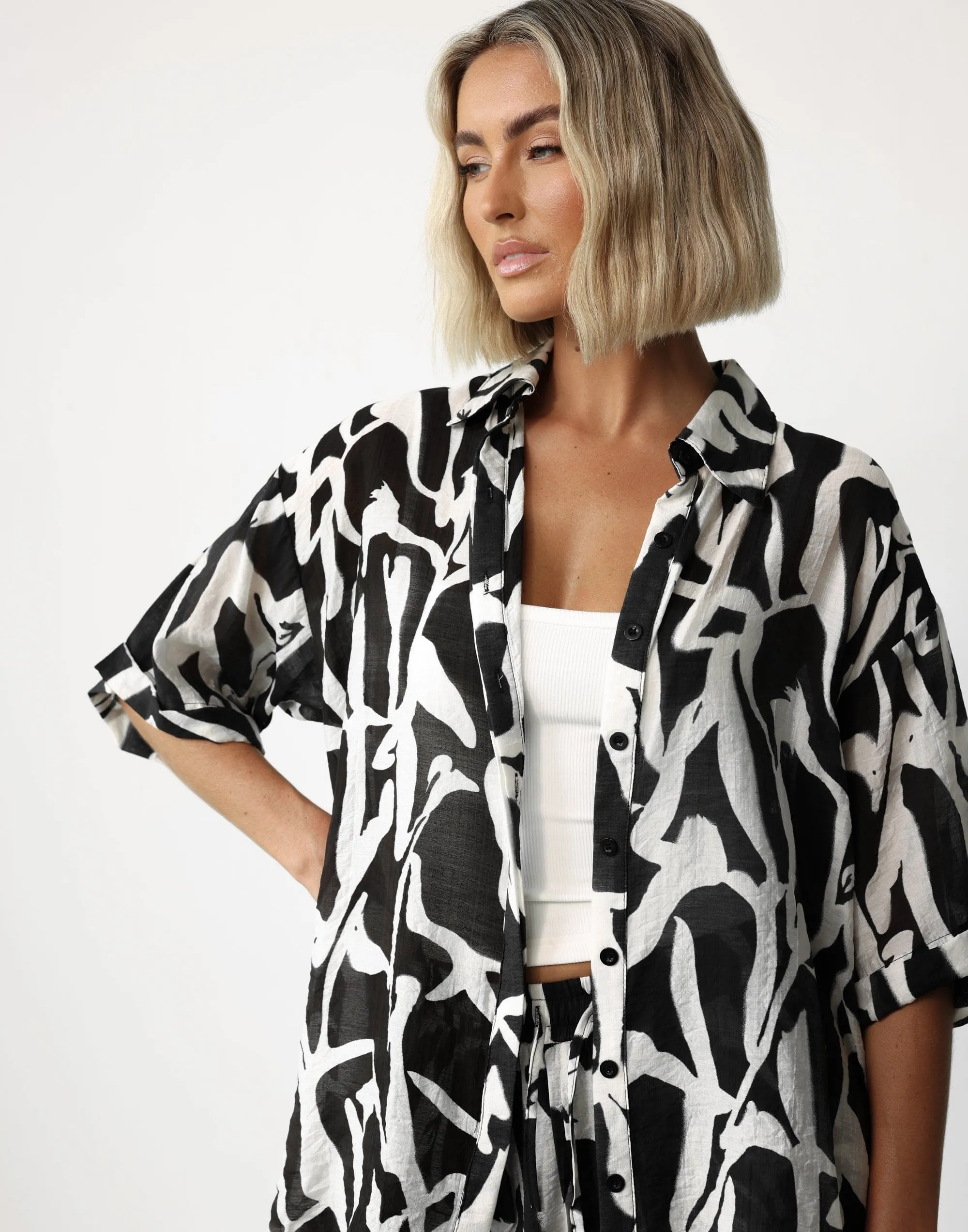 Avila Shirt (Monochrome Swirl)