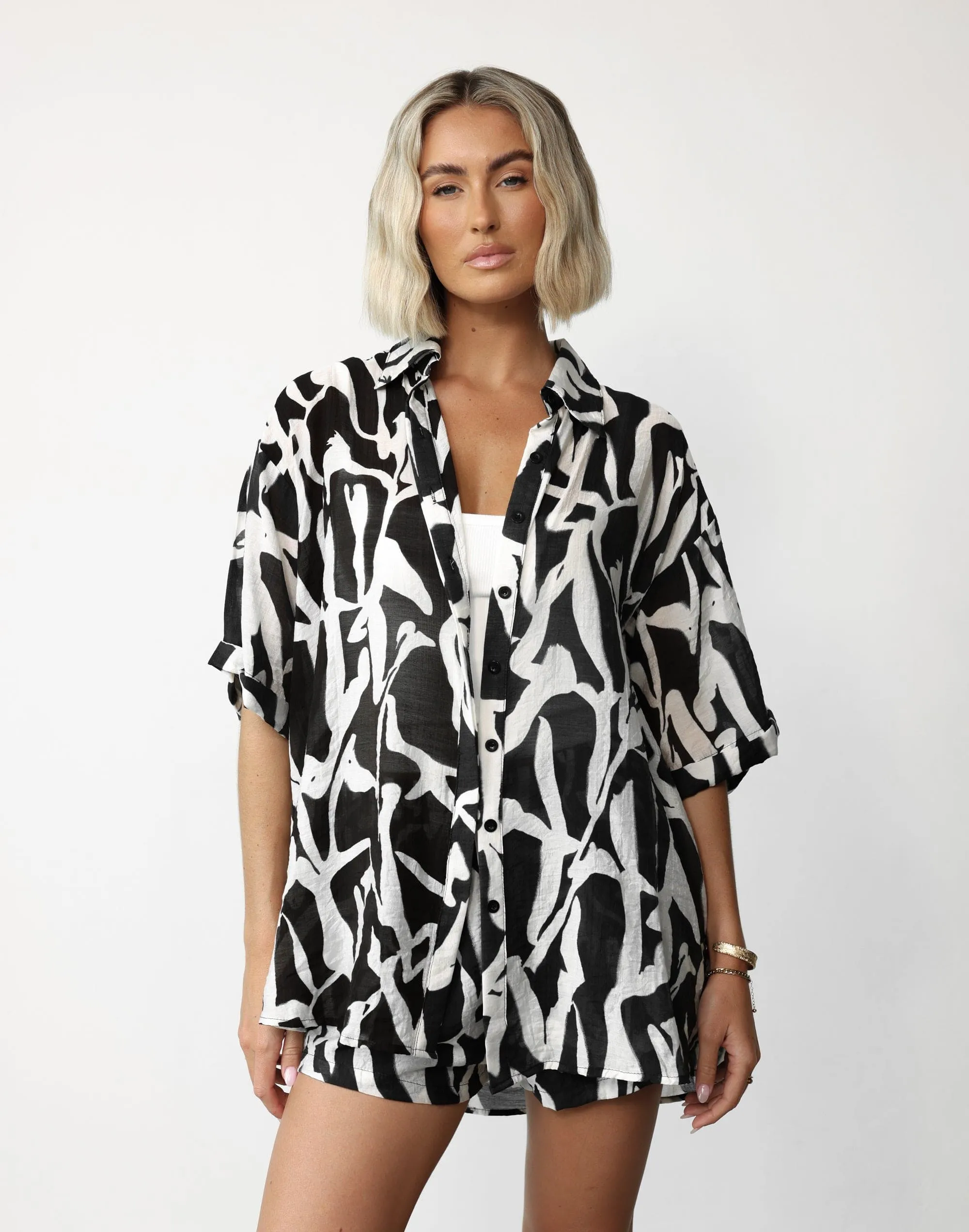 Avila Shirt (Monochrome Swirl)