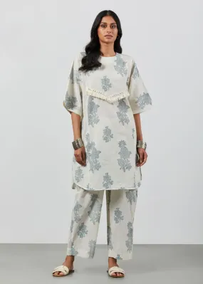 Block Print Blue Kurta Set