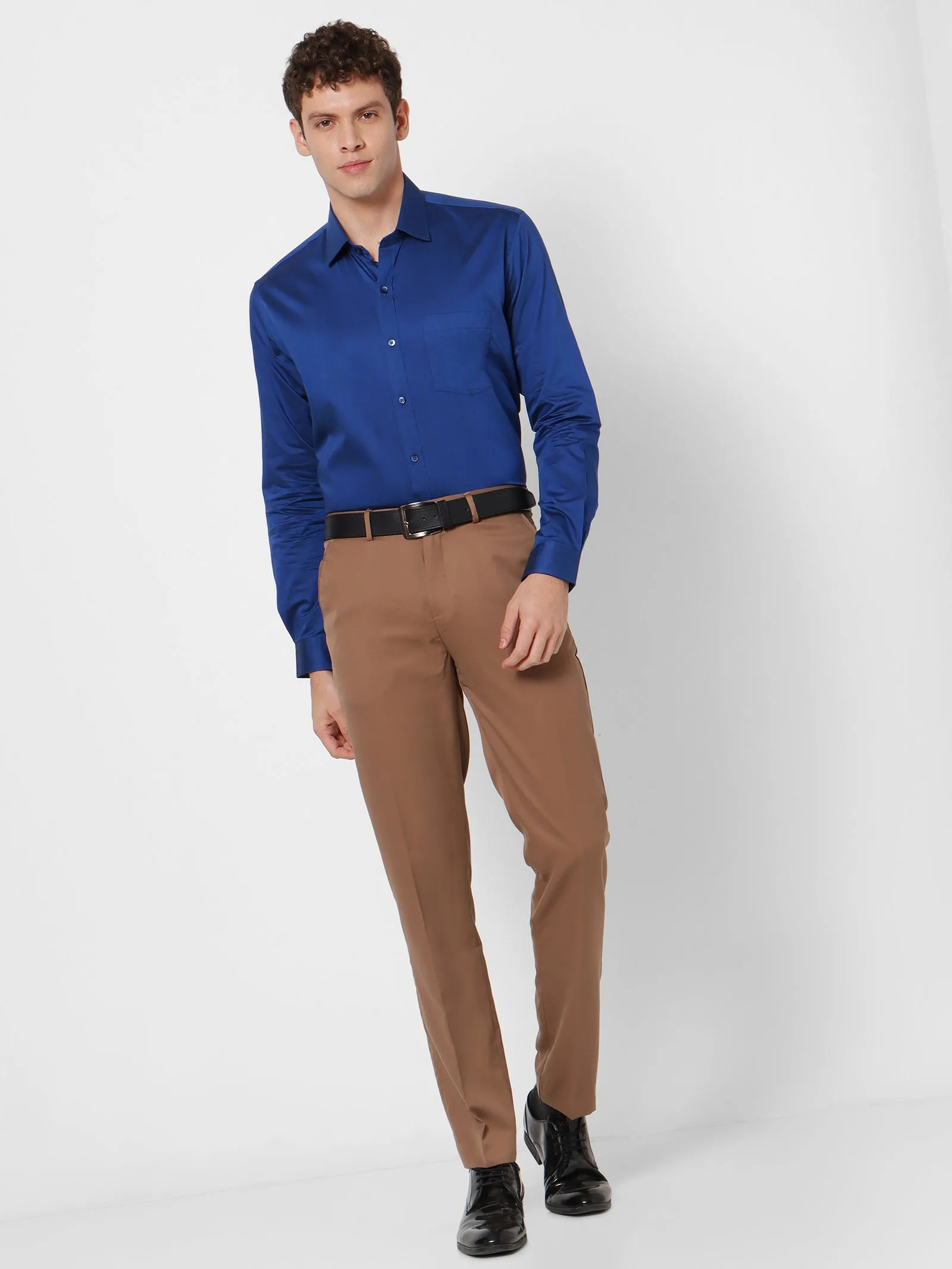 Blue Solid Formal Shirt