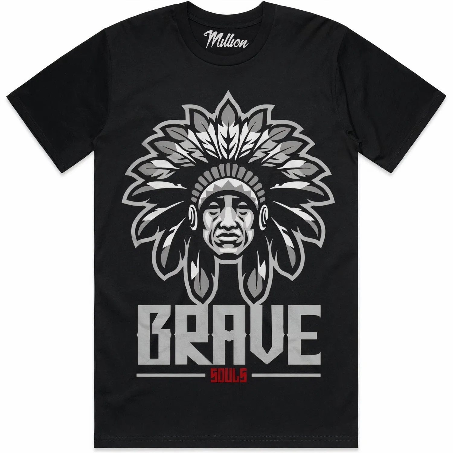 BRAVE (Red) : Black Sneaker Tees Shirt