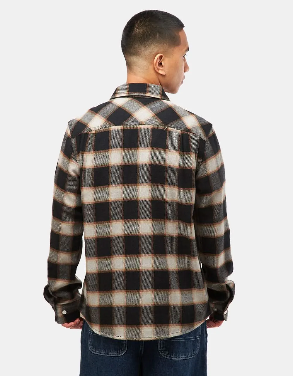 Brixton Bowery L/S Flannel Shirt (20th Anniversary) - Black/Cream