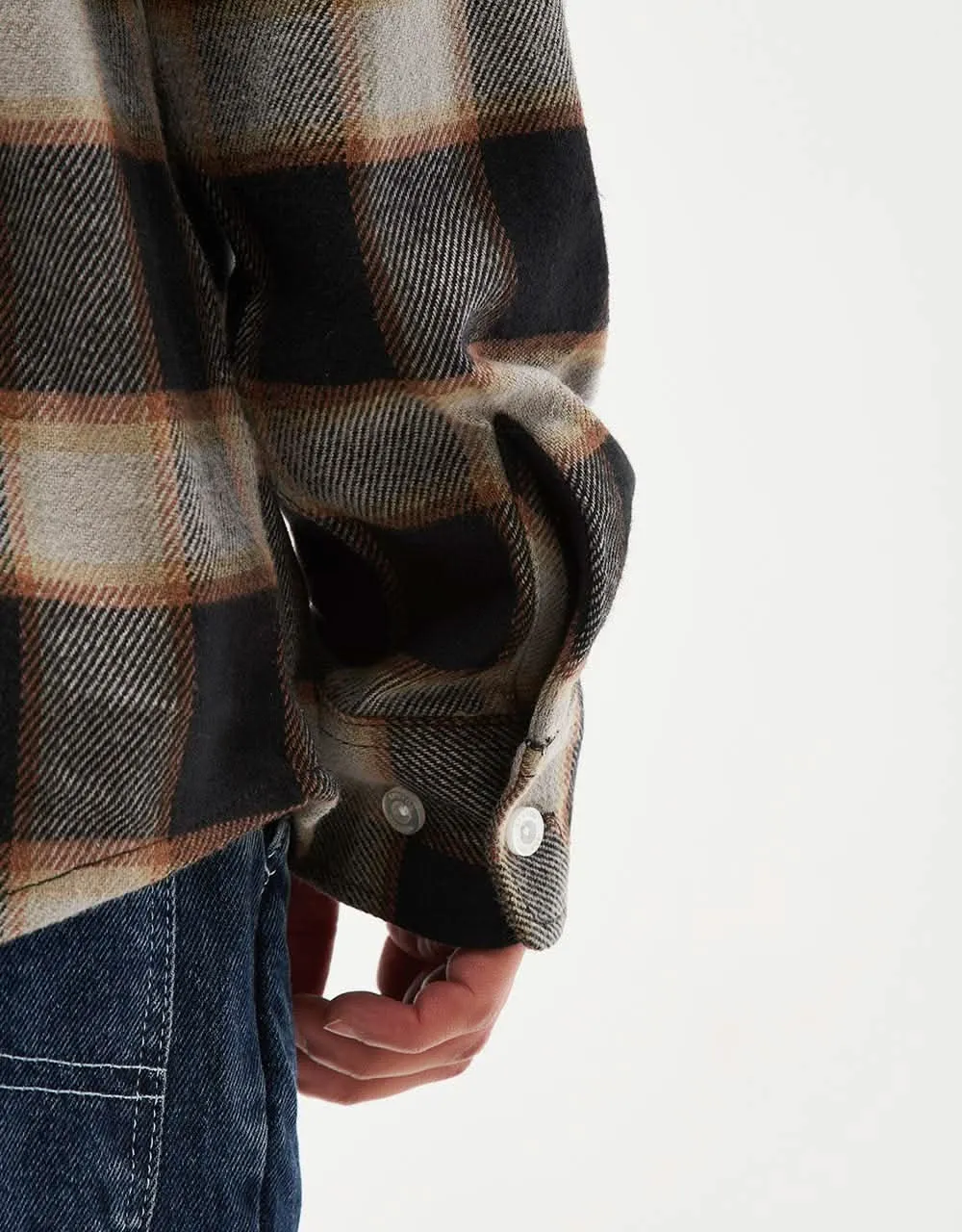 Brixton Bowery L/S Flannel Shirt (20th Anniversary) - Black/Cream