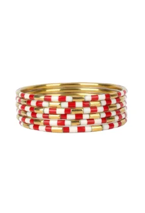 BUDHAGIRL Veda Bracelet Set in Red