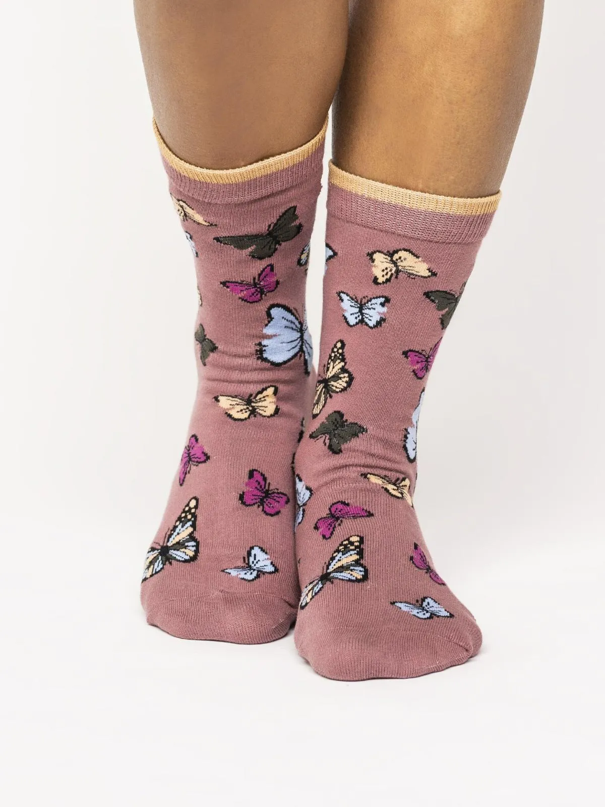 Butterfly Socks - Damson Purple