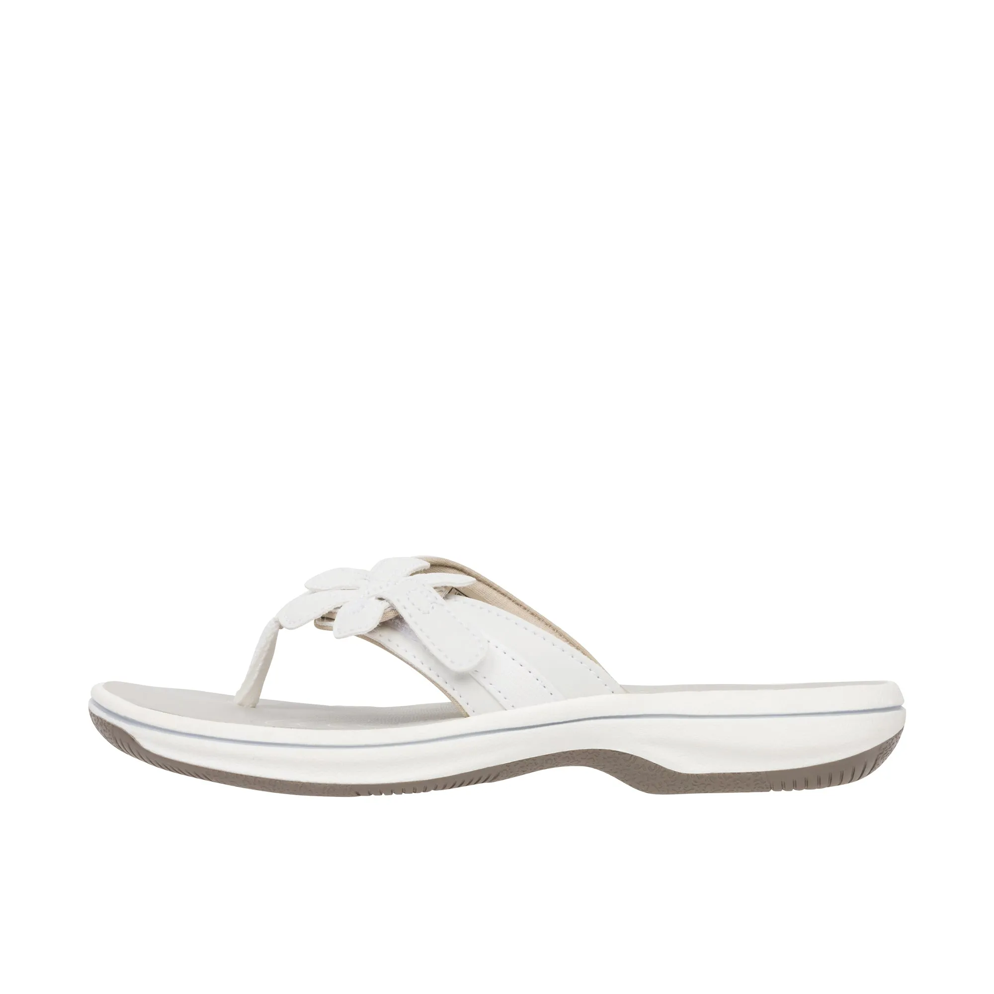 Clarks Womens Brinkley Flora White Synthetic