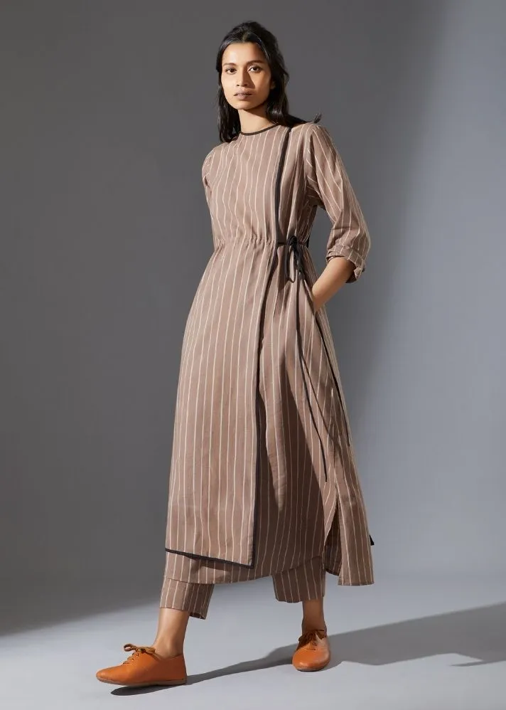 Cotton Overlap Tunic-  Beige