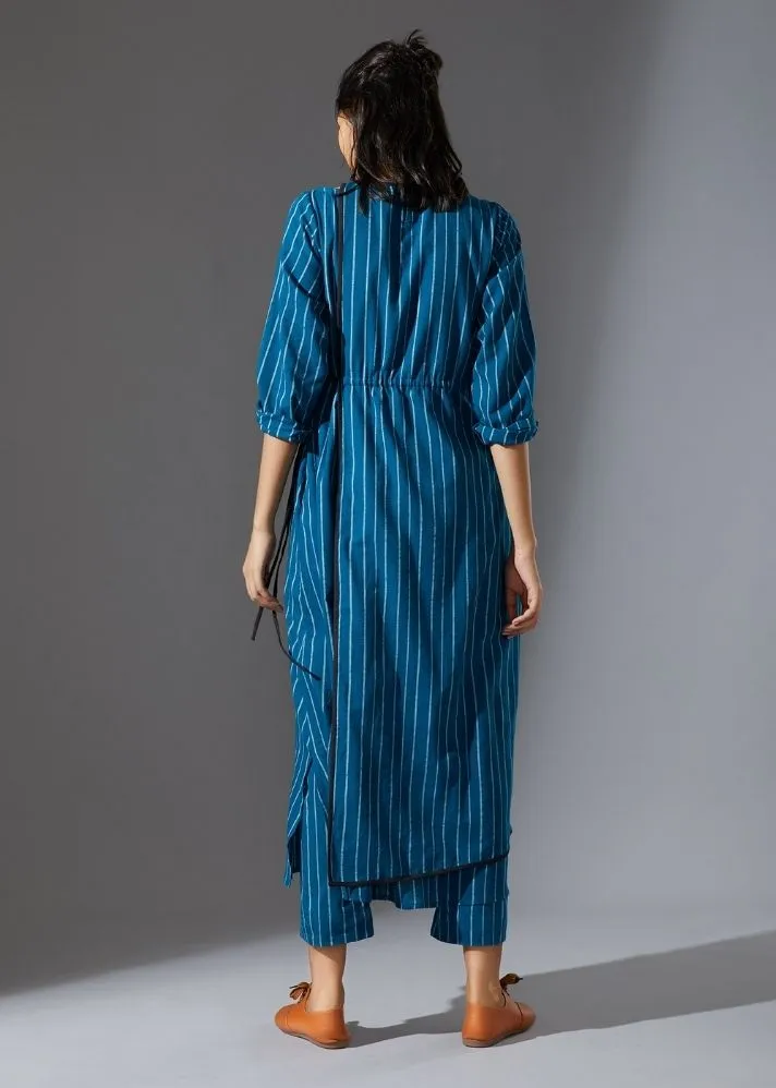 Cotton Overlap Tunic-  Blue