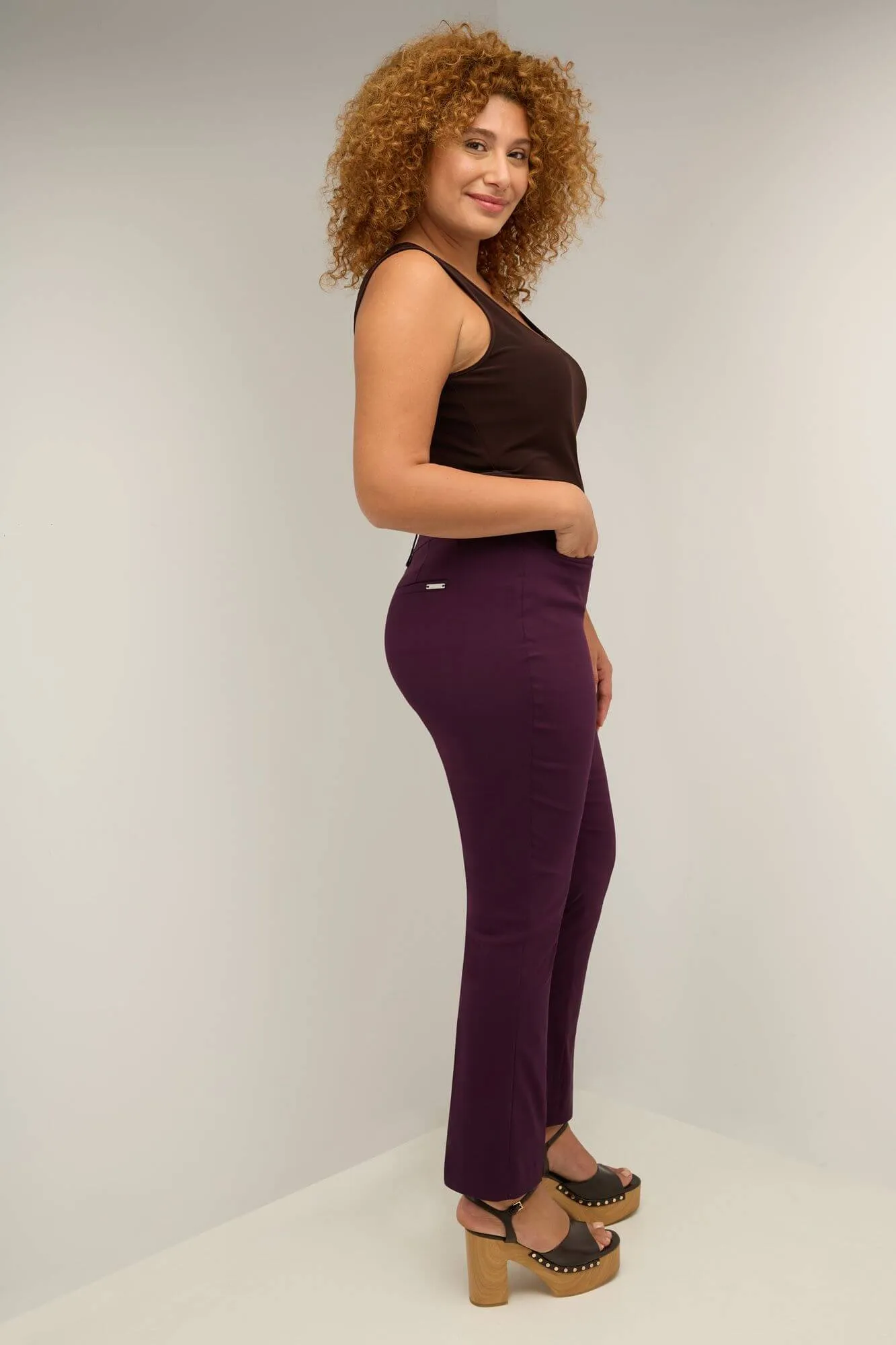 Curvy Pull-on Tummy Control Pants with Real Pockets