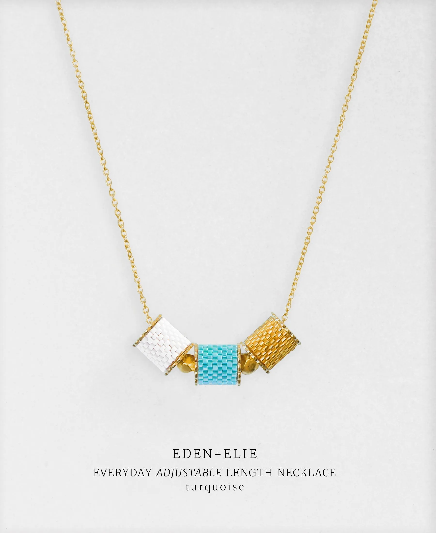 EDEN   ELIE Everyday adjustable length necklace   bangle set - turquoise