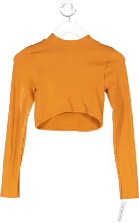 FCT Orange Ribbed Long Sleeve Top UK S