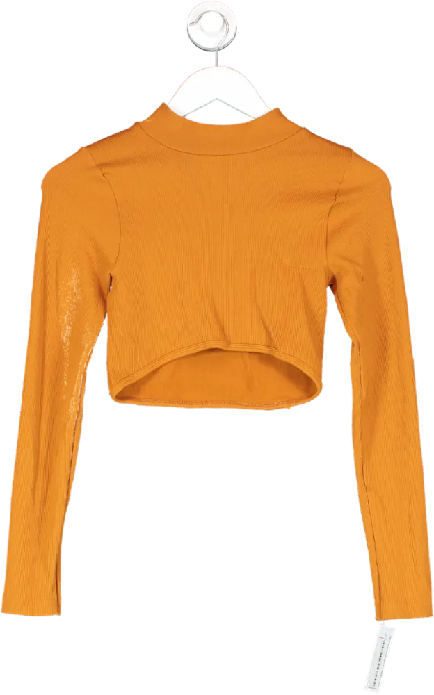 FCT Orange Ribbed Long Sleeve Top UK S