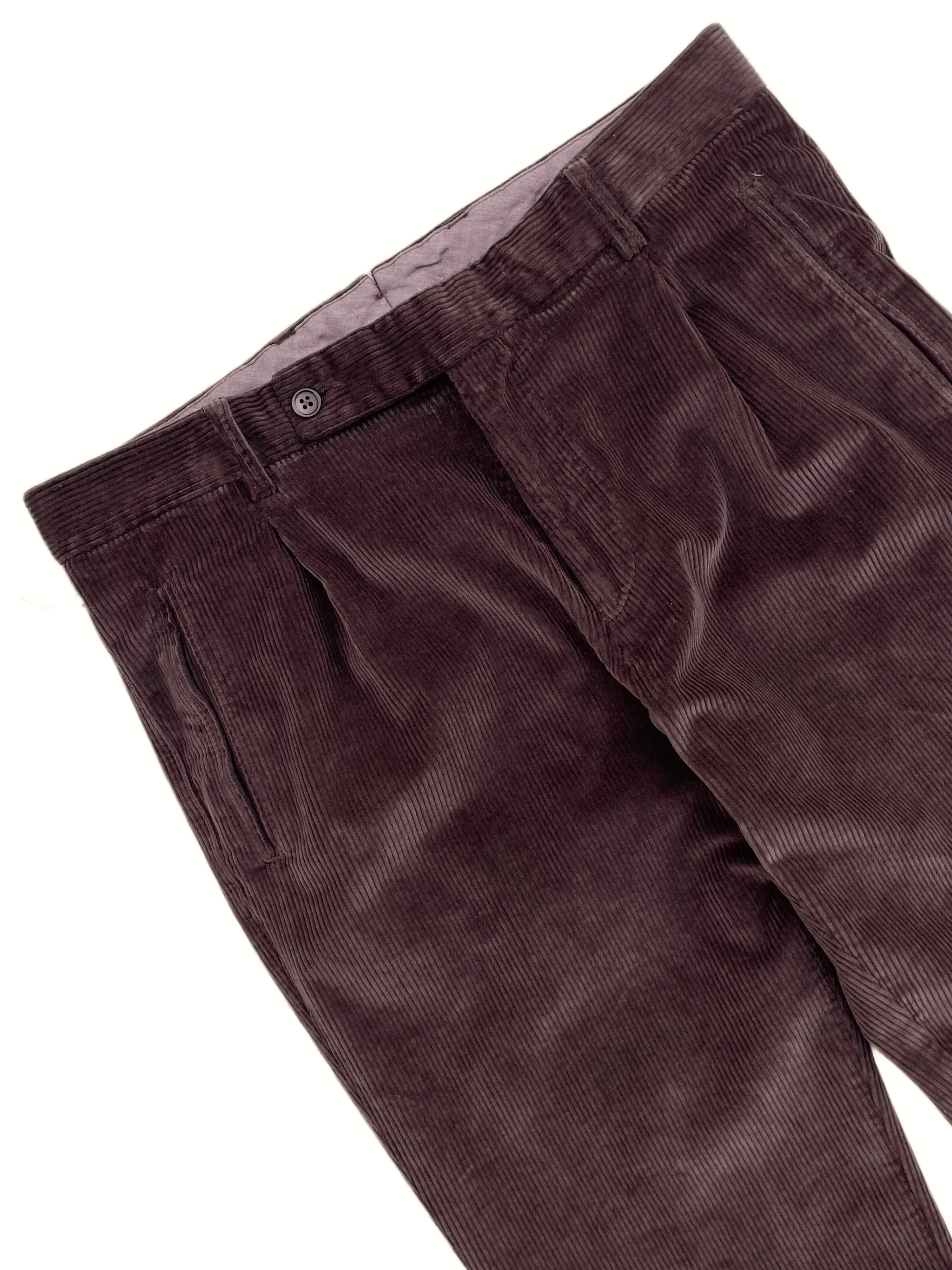 FRESH Corduroy Pleated Chino Pants In Brown