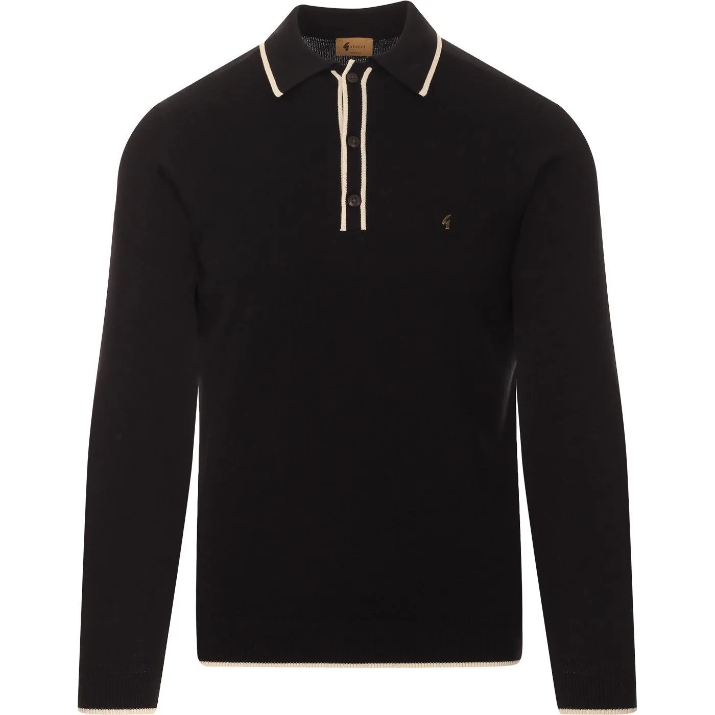 Gabicci Vintage Lineker Knitted Polo Shirt Black