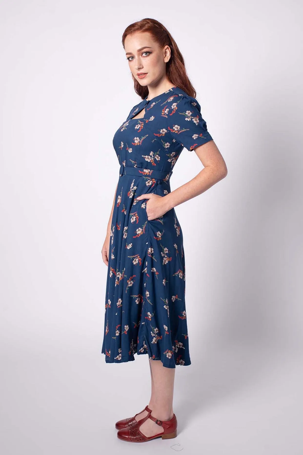 Ginger Teal Cherry Blossom Dress