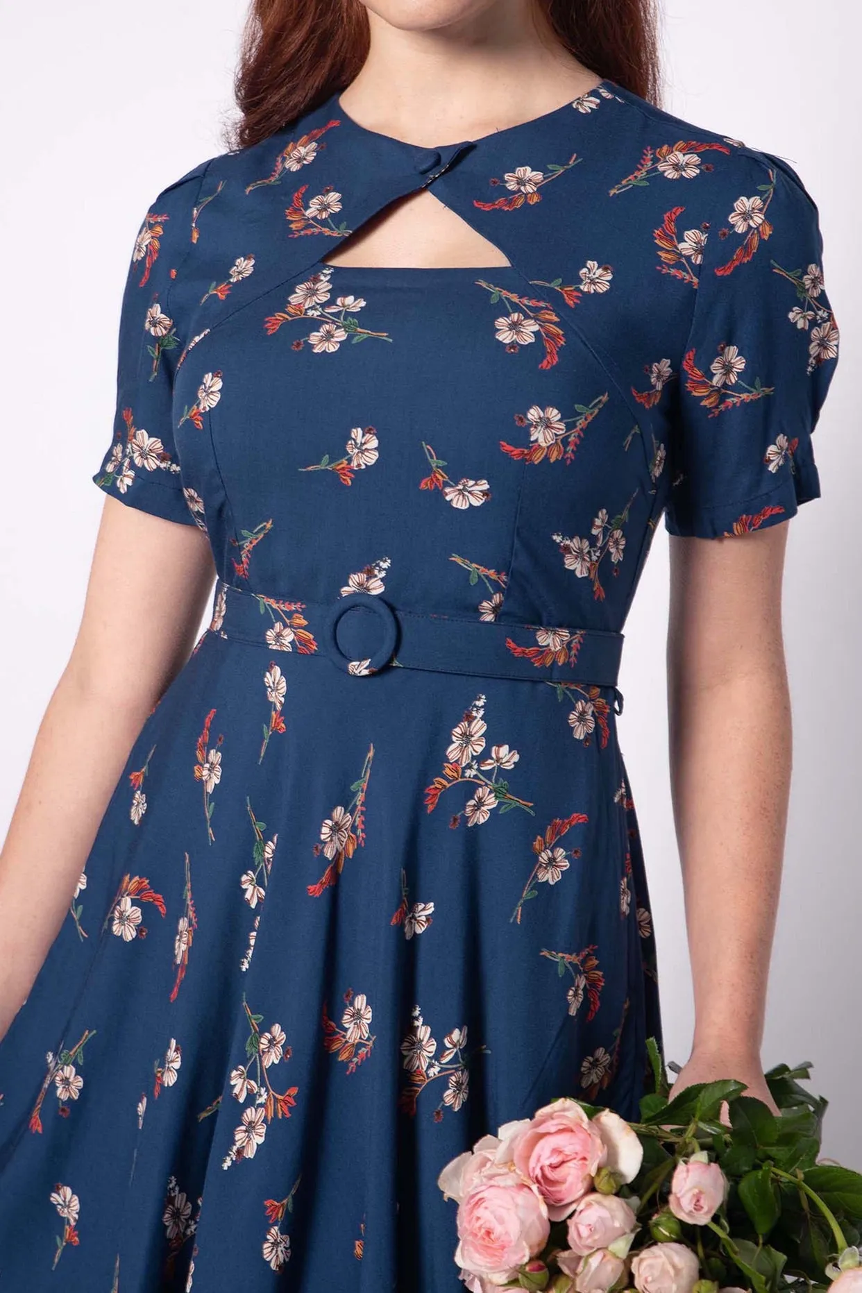 Ginger Teal Cherry Blossom Dress