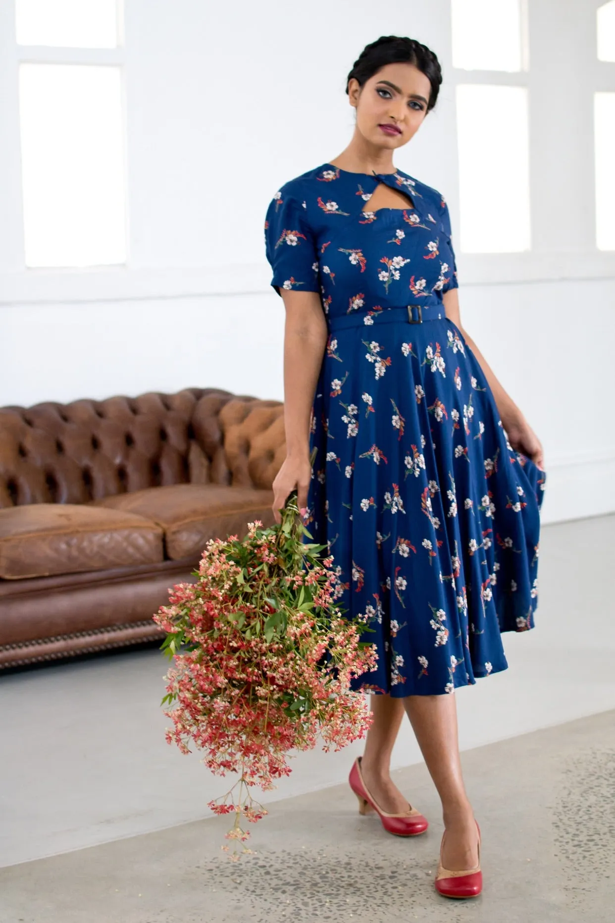 Ginger Teal Cherry Blossom Dress