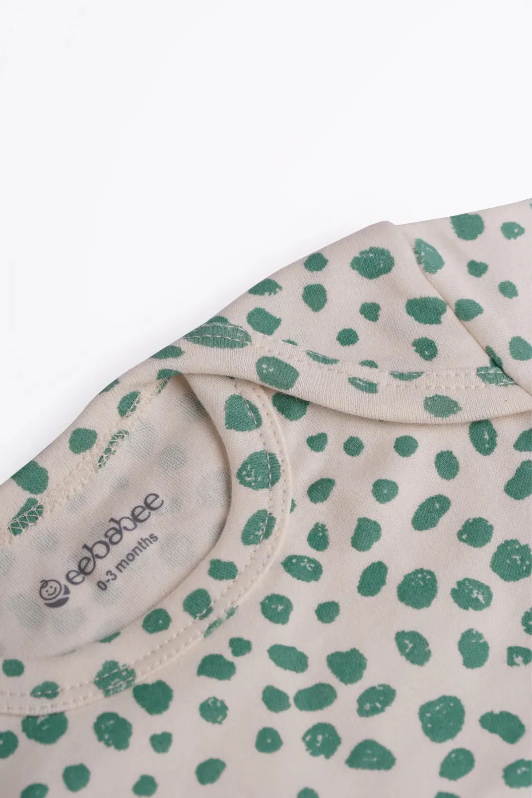 Half sleeve Cream and green dot bodysuit for baby