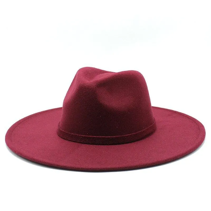 Jazz Style Wide Brim Fedora Hat