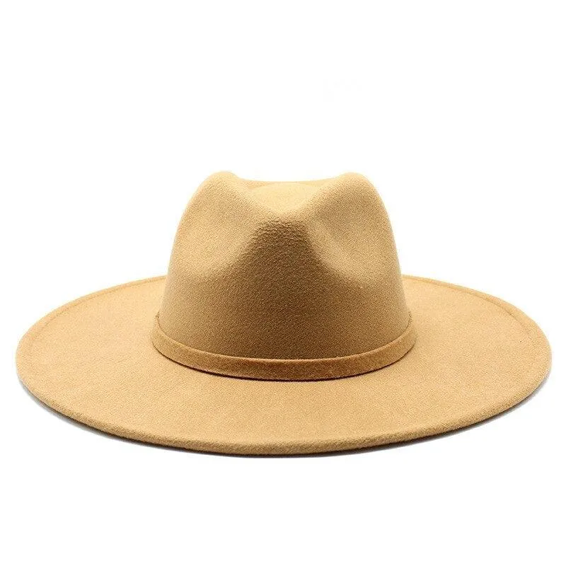 Jazz Style Wide Brim Fedora Hat