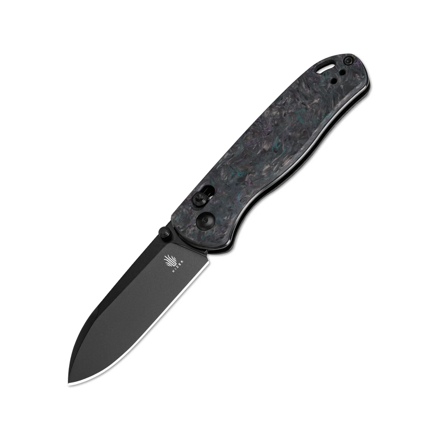 Kizer Drop Bear S35VN Blade Clutch Lock Fatcarbon Handle Ki3619A4 (2.95 Black)