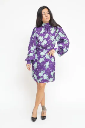 Ladies Dress - Purple Green Floral