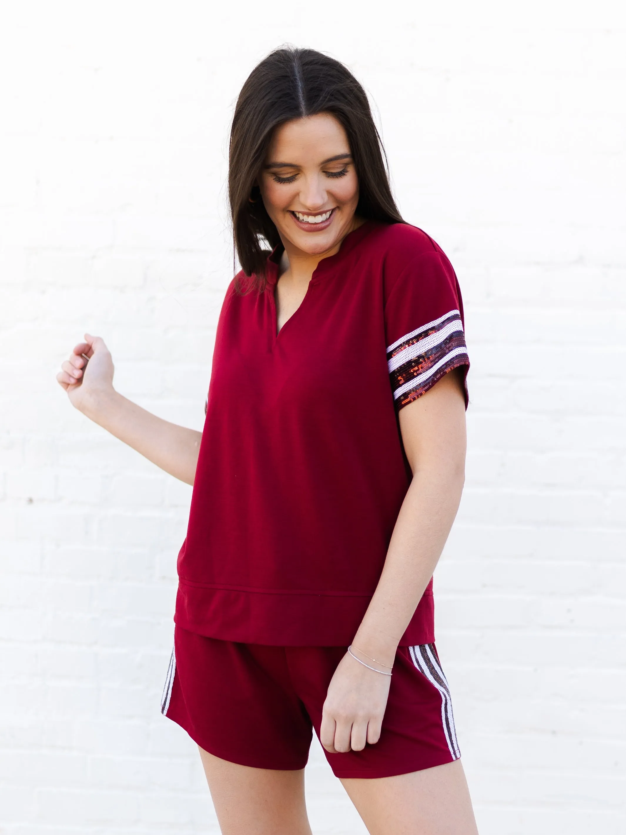 Lauren Shorts | Garnet   Black