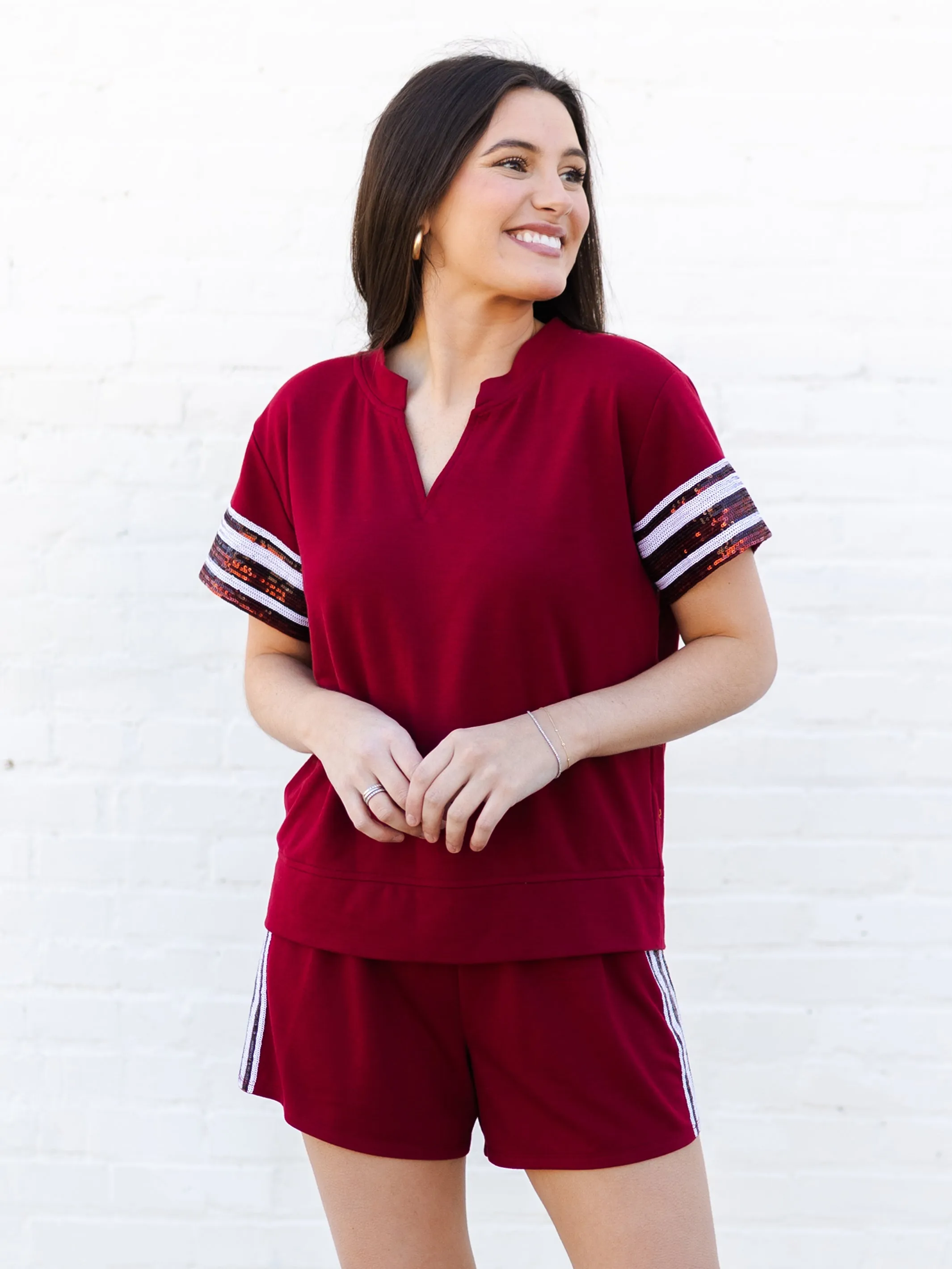 Lauren Shorts | Garnet   Black