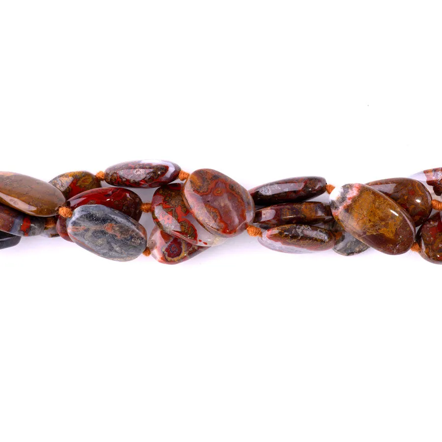 Moroccan Agate Dark 15-25mm Oval - 15-16 Inch