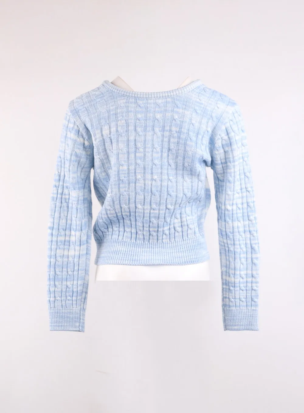 Ombre Cable Knit Round Neck Sweater OJ425