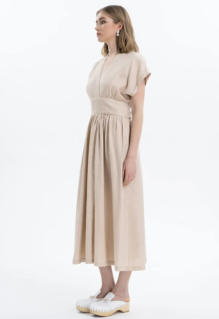 Over Lapped Linen Dress