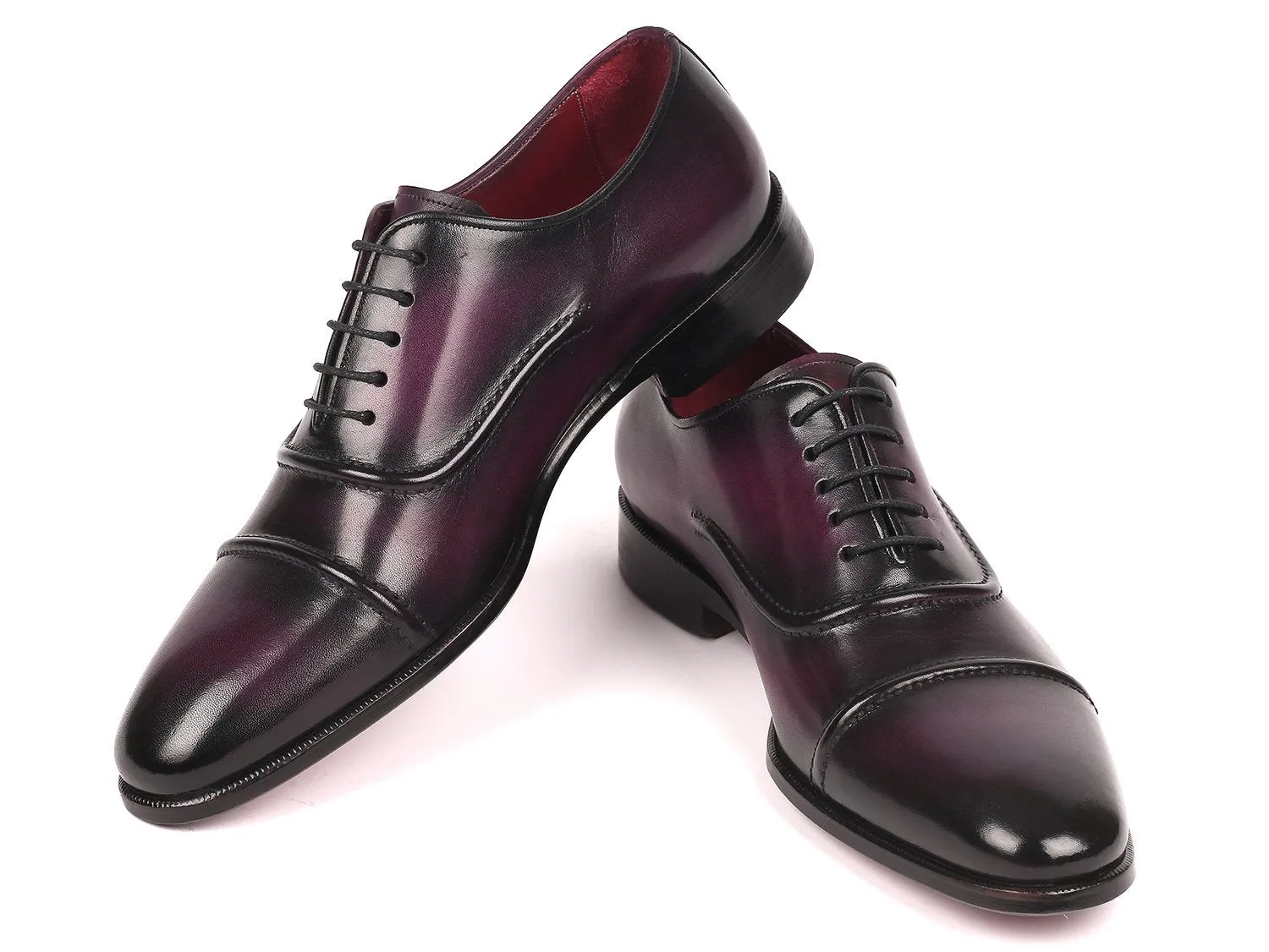 Paul Parkman Men's Cap-Toe Oxfords Purple (ID#077-PRP)