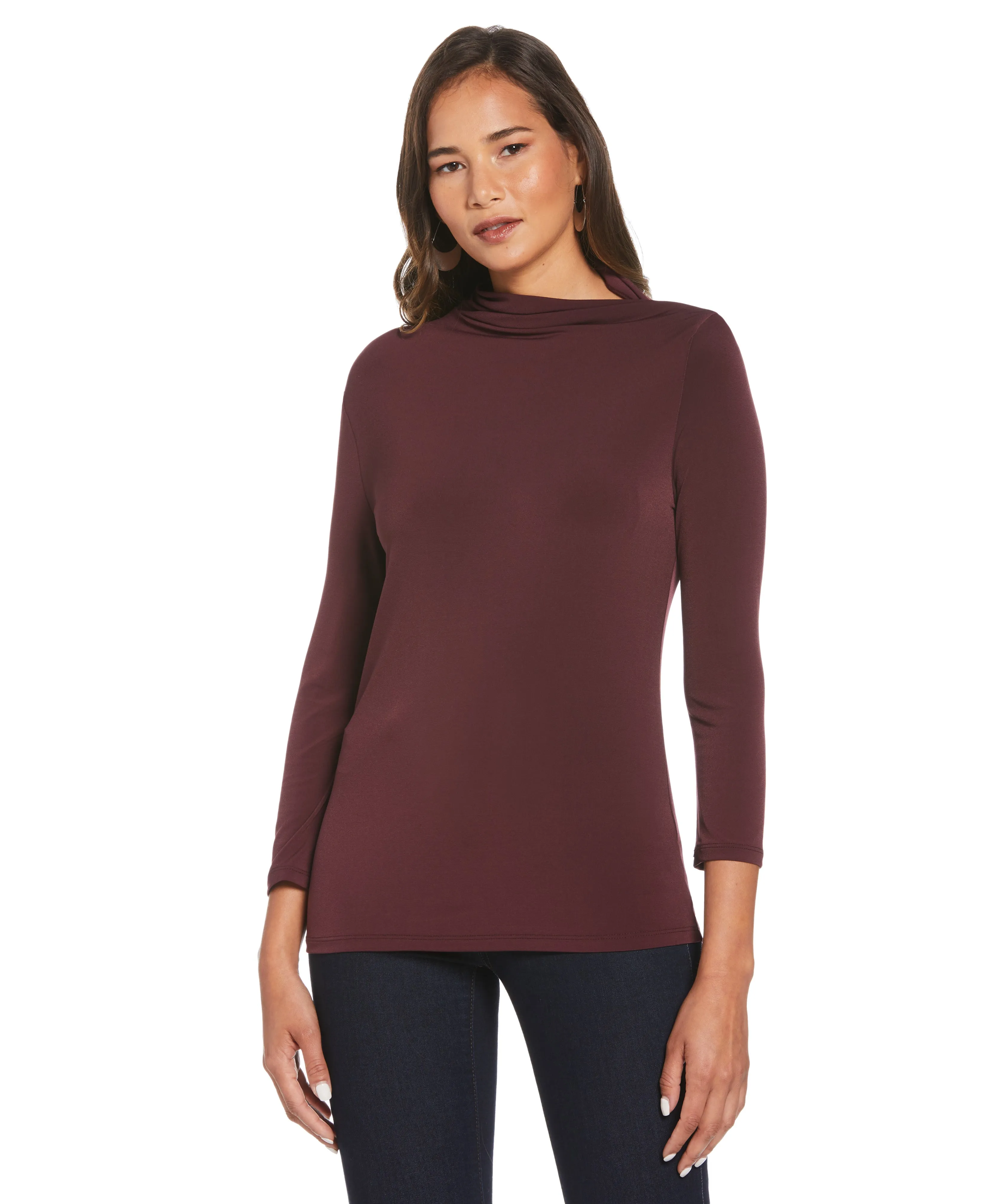 Petite Draped Knit Top