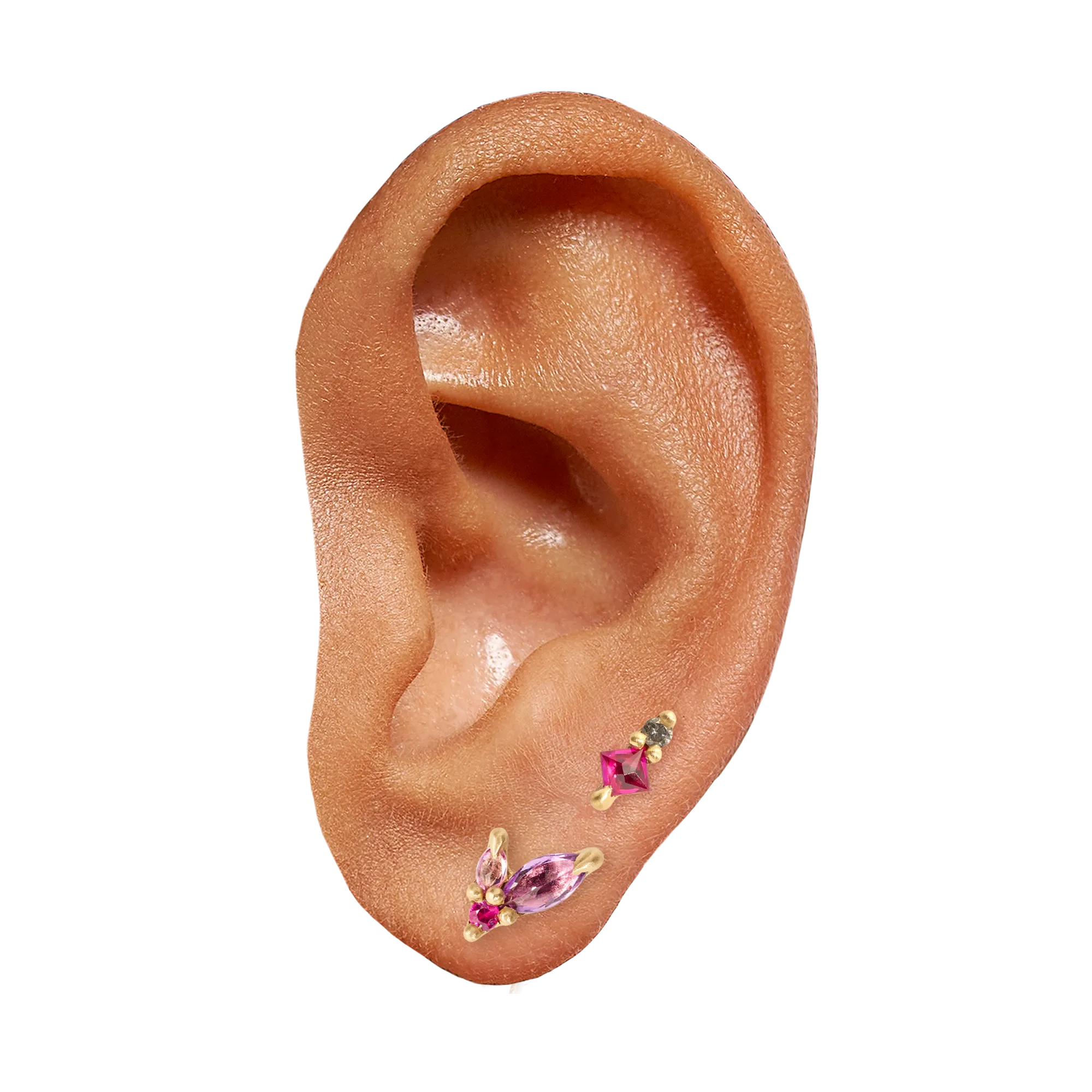 Petite Purple & Pink Posy Stud Earring - 11604