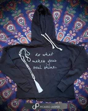 Picasso Jasper - Do What Makes Your Soul Shine, Black Crop Hoodie