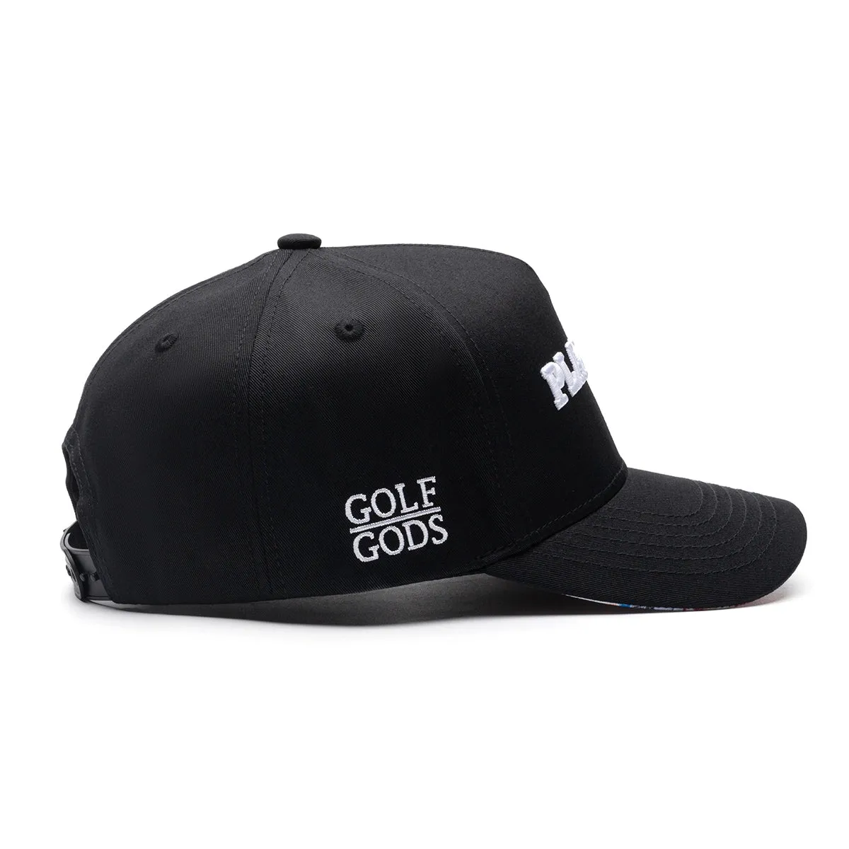 PlayGolf Black SnapBack Golf Hat - Curved Brim