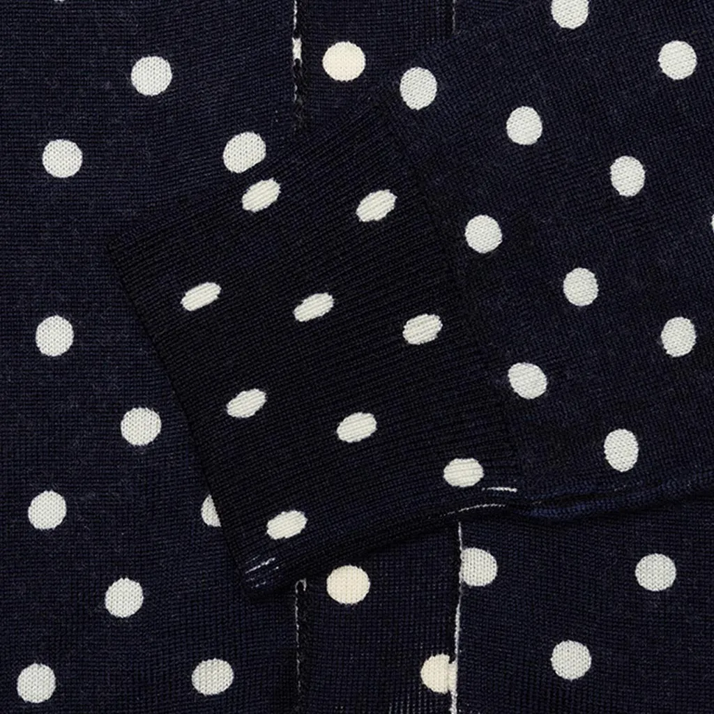 Polka Dot Cardigan Black Heart - Navy