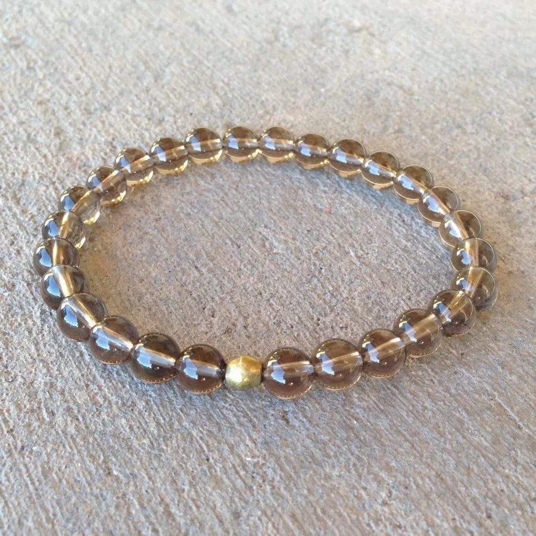 Positivity, Smoky Quartz Mala Bracelet