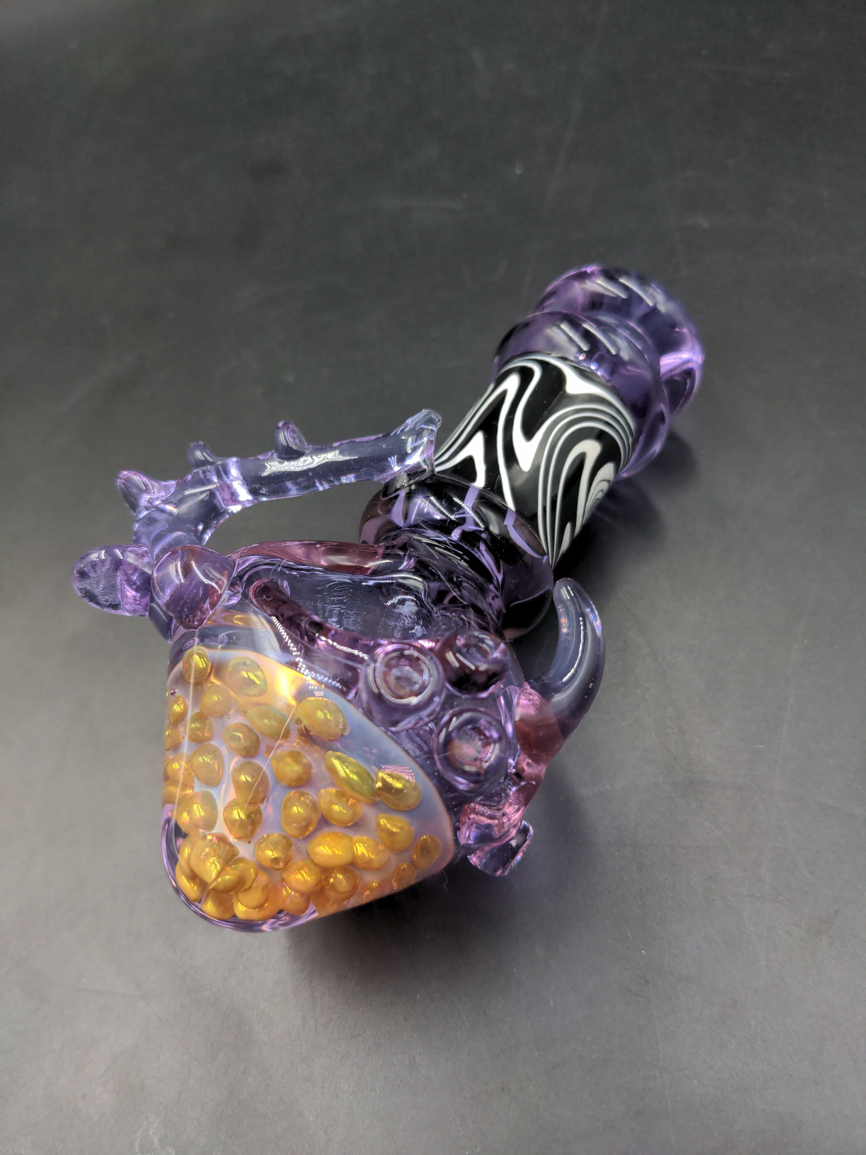 Purple Goth Honeycomb Handpipe - 5.5