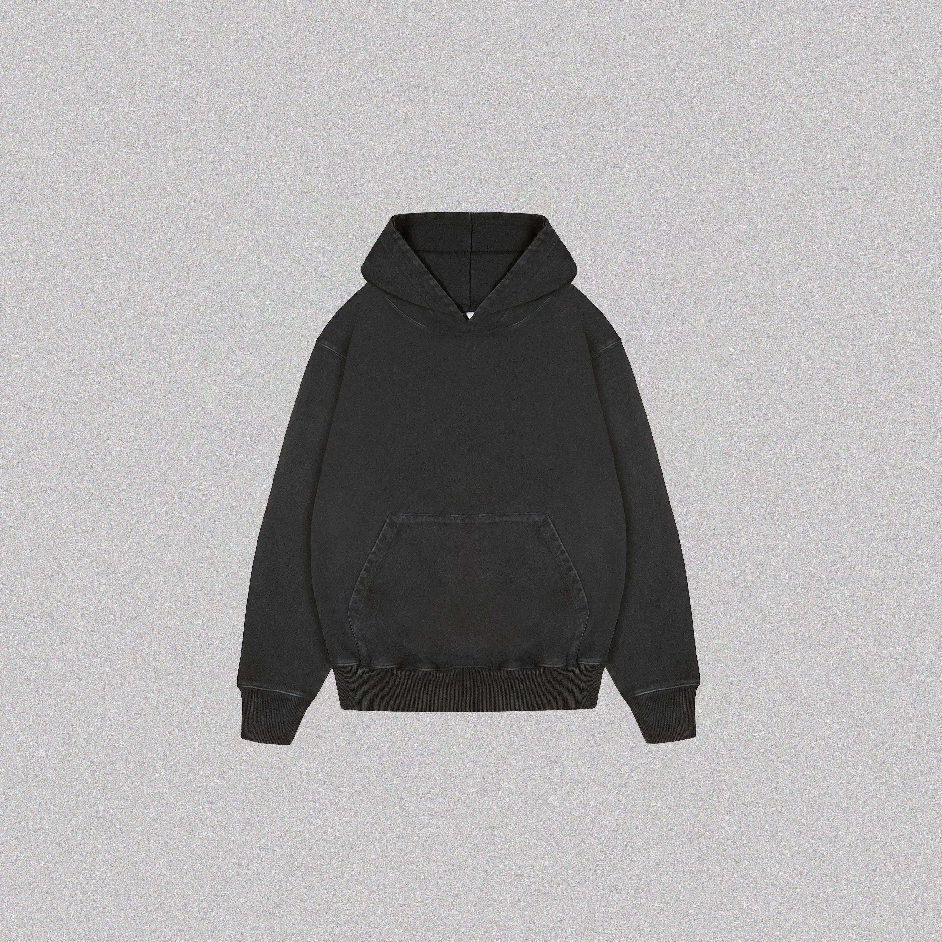 REGARDS Relaxed Loopback Hoodie Washed Black