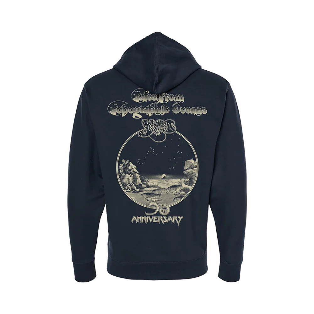 Tales From Topographic Oceans 50th Anniversary Navy Zip Up Hoodie